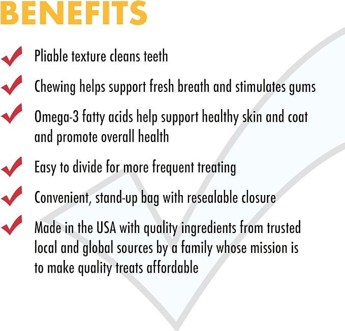 Dental Dog Treats for Oral Care, Fresh Breath & Plaque Control - 24 Treats, 48 oz. (3 Pack) - Delicious Chews for Happy and Healthy Dogs