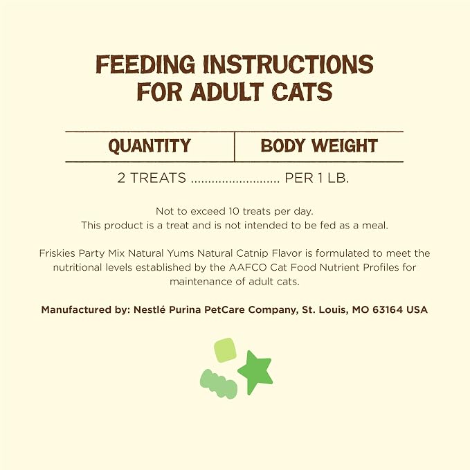 Purina Friskies Made in USA Facilities, Natural Cat Treats, Party Mix Natural Yums Catnip Flavor - 20 Ounce (Pack of 1)