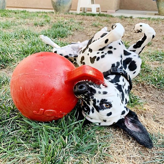 Jolly Pets Tug-n-Toss Dog Toy Ball with Handle, 10" XL, Red