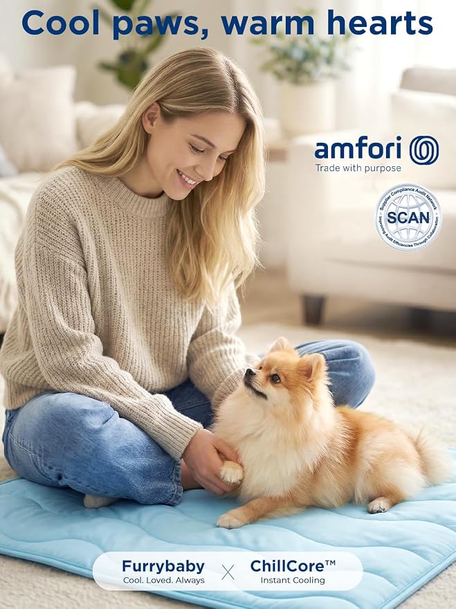 Dog Cooling Mat for Medium Dogs, 35"x24" Breathable Pet Cooling Mat for Dogs & Cats, QMAX>0.5 Portable Washable Cooling Crate Mat for Dog Bed, Thickened Cool Fiber Indoor/Outdoor Summer,Blue
