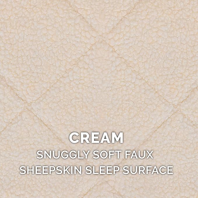 Furhaven Dog Bed for Large Dogs, 100% Washable, Sized to Fit Crates - Sherpa Fleece Bolster Crate Pad - Cream, Extra Large/XL