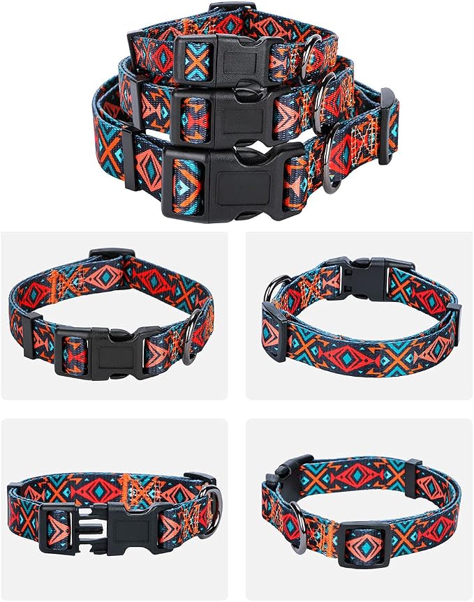 Tribal Dog Collar Aztec Pattern Adjustable Collars Medium