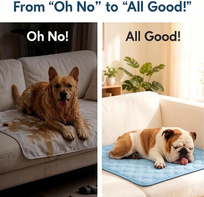 Dog Cooling Mat 15"x20" Q-Max>0.4, Absorbent & Pressure-Activated Self-Cooling, Non-Slip Scratch Resistant, Washable Cooling Mat for Dogs, Cooling Pad for Dog Bed Mats for Car Crate Patio Outdoor