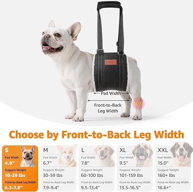 LOOBANI Portable Dog Sling for Back Legs, Hip Support Harness to Help Lift Dogs Rear for Canine Aid and Old K9 Cruciate Ligament Rehabilitation