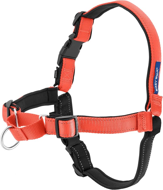PetSafe Easy Walk Deluxe Dog Harness, No Pull Dog Harness Perfect for Leash & Harness Training Stops Pets from Pulling and Choking on Walks Medium, Rose