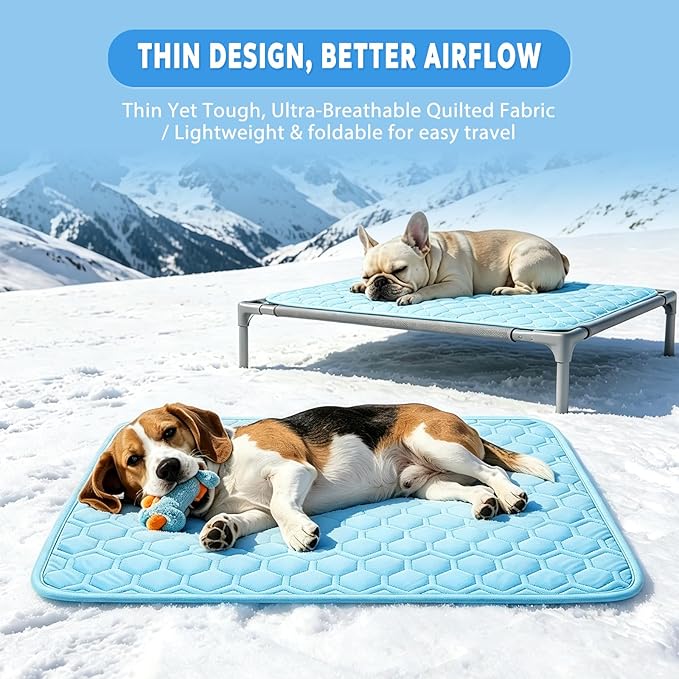 Cooling Mat for Dogs, Arc-Chill Dog Cooling Mat (Q-Max>0.45), Non-Slip Washable Pet Cooling Pad, Summer Self-Cooling Bed for Dogs Cats, Portable Crate Mat for Indoor & Outdoor Use,18"x29"