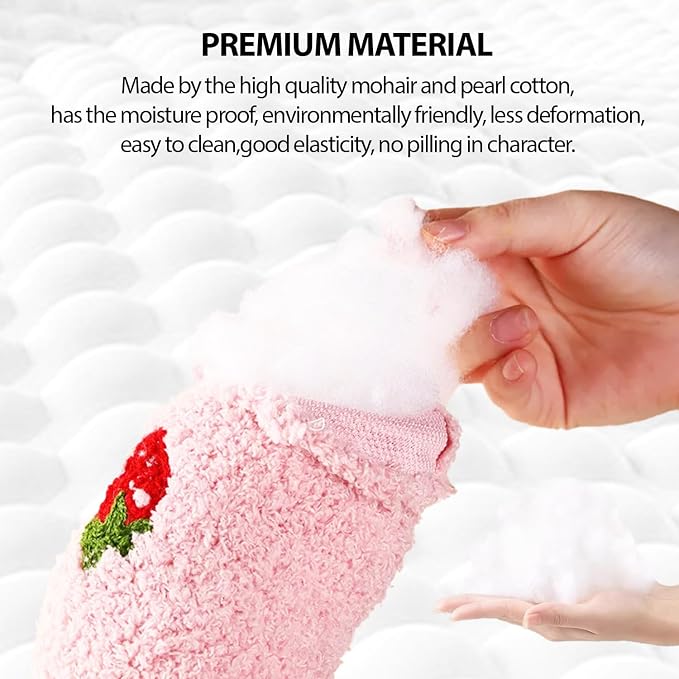 U-Shaped Calming Pillow for Cats and Dogs - Super Soft Plush Fabric, Cozy Headrest, Neck Support for Deep Sleep, Kitten Headrest, Pet Bed (Pink)