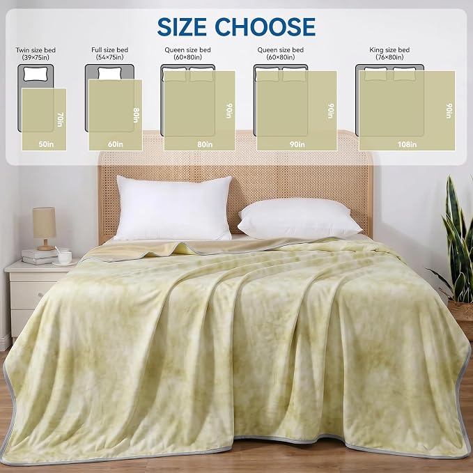 Guohaoi Cooling Throw Blanket for Hot Sleepers, Twin Size 90''×108'' Lightweight Breathable Summer Bed Blanket for Couch, Arc-Chill Q-Max >0.5 Cool Fiber, Lightweight Blanket Yellow