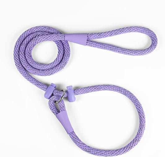 Lynxking Dog Leash Slip Lead Reflective Breathable Rope Comfortable Strong No Pull Slip On Pet Training Lead for Dogs (Light Purple, Large 1/2 inch x 6ft)