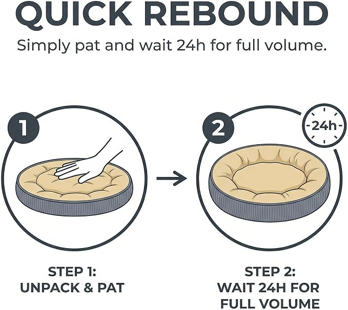 Calming Dog Bed for Small Dogs 18"x20" - Washable Donut Pet Bed with Anti-Slip Bottom, Soft Puppy Bed for Indoor Kittens and Cats with Removable Cover (Beige)