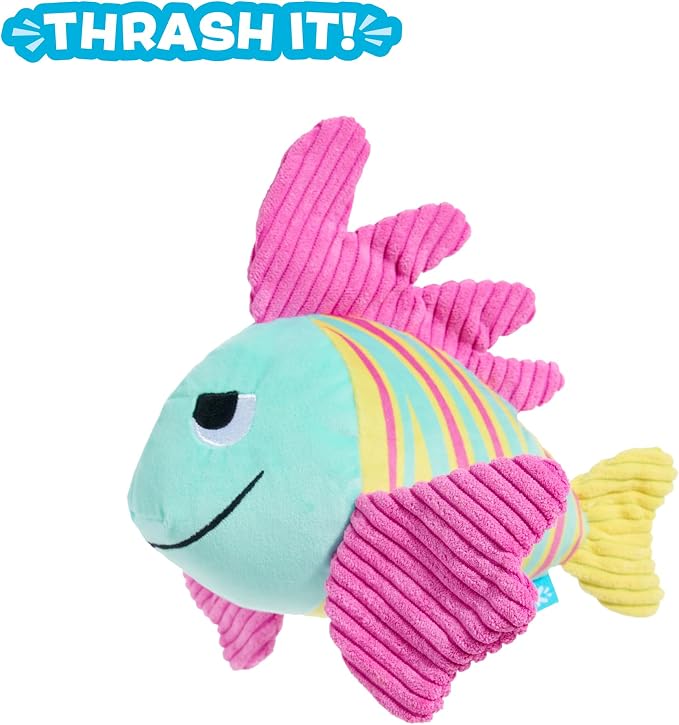 Barkbox Lion Fish Larry Dog Toy | Plush Lionfish with Whip-N-Flip Fins, Squeaker, Crinkle & Multi-Texture Design | for Medium to Large Dogs