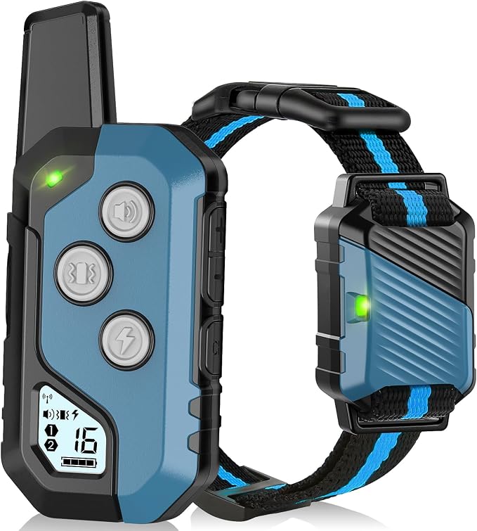 Shock Collar for Dogs, Dog Training Collar with Remote Control for 2 Dogs, 3 Training Modes with Beep, Vibration and Satic, Waterproof, Rechargeable for Large Medium