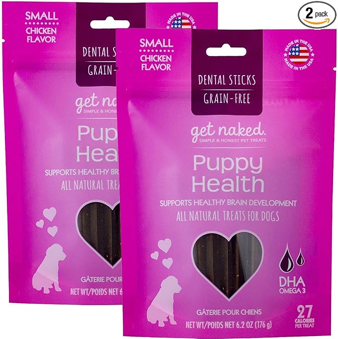 Get Naked Grain Free 12.4 oz Puppy Health Dental Chew Sticks, Small
