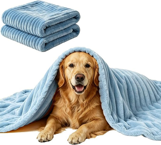 Emotional Support Blanket for Dogs, Yellow Blanket for Dog, Washable High Visibility Dog Blankets, for Help Reduce Pet Separation Anxiety (Blue-L, 1Pcs)