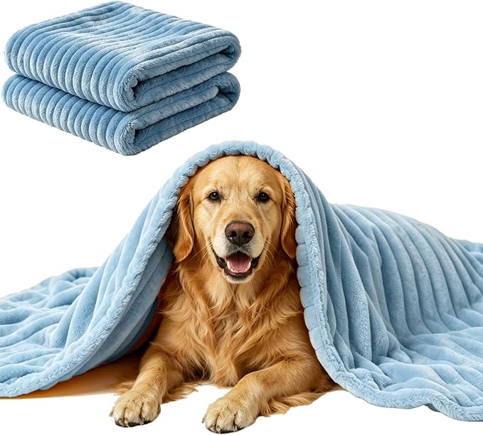 Emotional Support Blanket for Dogs, Yellow Blanket for Dog, Washable High Visibility Dog Blankets, for Help Reduce Pet Separation Anxiety (Blue-S, 1Pcs)