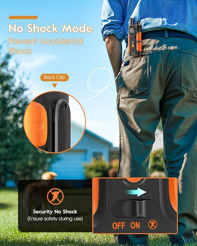 SLOPEHILL Dog Shock Collar - 4200FT Dog Training Collar with Remote,IPX8 Waterproof E-Collar with Beep,Vibration,Shock,Flash Light,No Shock Mode,Shock Collar for Small Medium Large Dog 8-140lbs,Orange