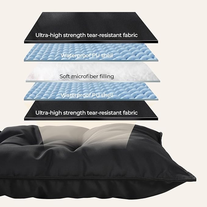 Chew Proof Indestructible Dog Bed - Durable Dog Bed for Aggressive Chewers, Machine Washable & Waterproof Indoor Outdoor Crate Pad, Tough Kennel Pad for Small Dogs (Small (18"x29"))