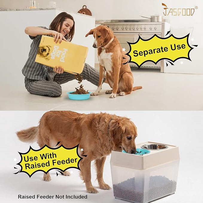 JASGOOD Slow Feeding Dog Bowl for Raised Pet Feeders Blue Maze Food Water Bowl Compatible with Elevated Diners(Blue,Fit Opening Fit Opening 7.5"-8")
