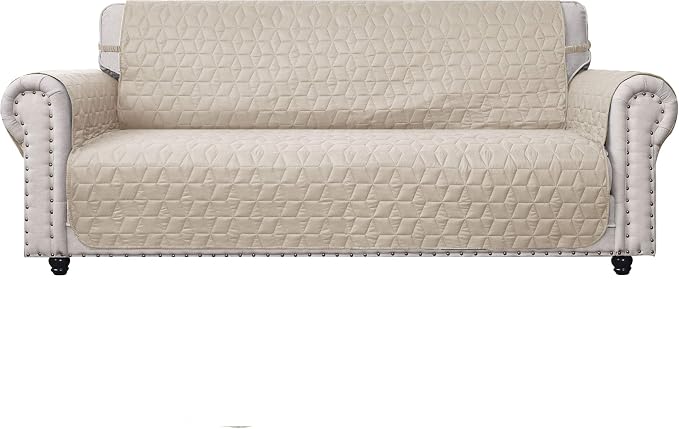 Ameritex Couch Sofa Slipcover 100% Waterproof Nonslip Quilted Furniture Protector Slipcover for Dogs, Children, Pets Sofa Slipcover Machine Washable (Beige, 78'')