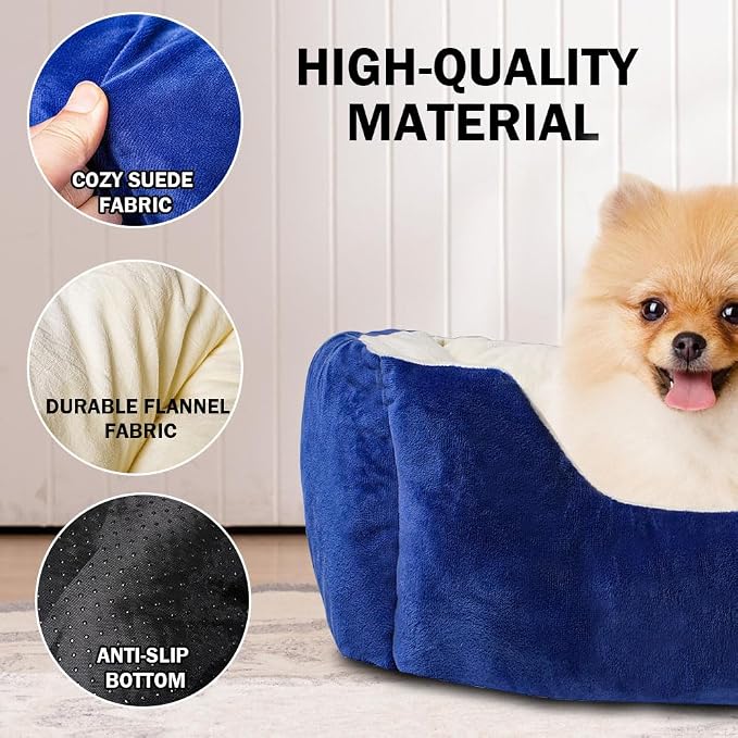 vivicreate Dog Bed 31.5x24 Inch Size, Bolstered Sides for Support, Slip-Resistant Bottom, Dog Bed Medium Size Dog Comfortable Lounger, Orthopedic Dog Bed for Window Sill, Desk, Sofa