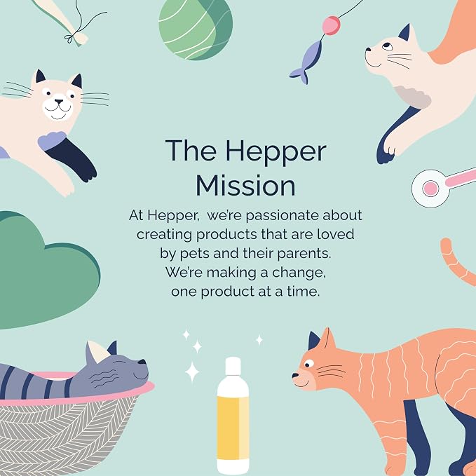 Hepper Deep Clean Pet Shampoo for Smelly Pets: Odor Control & Coat Care for All Breeds! Ideal for Short, Long, Double-Coated, and Smelly Pets