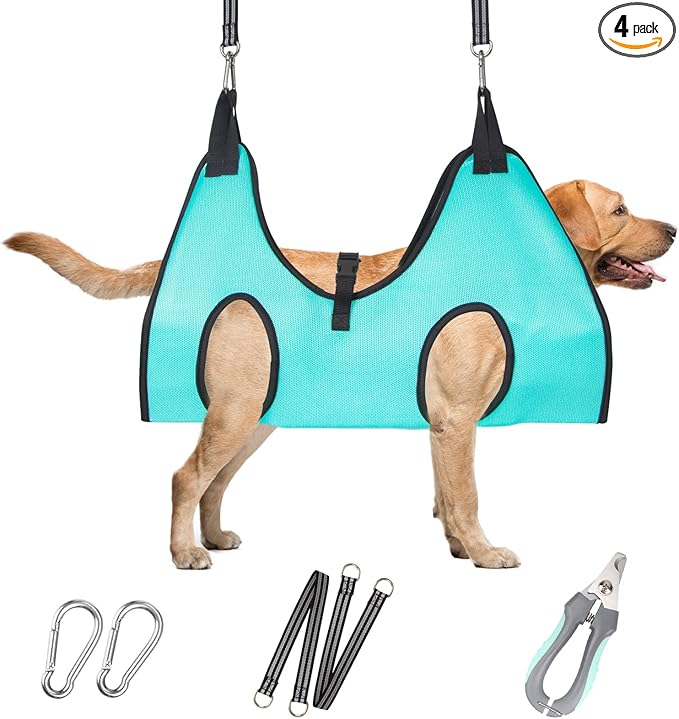 ATESON Dog Grooming Hammock - Upgrade Pet Grooming Harness for Nail Trimming (XL 80lb), Dog Sling for Nail Clipping, Dog Hanging Holder Hanger for Cutting Nail with Nail Clippers