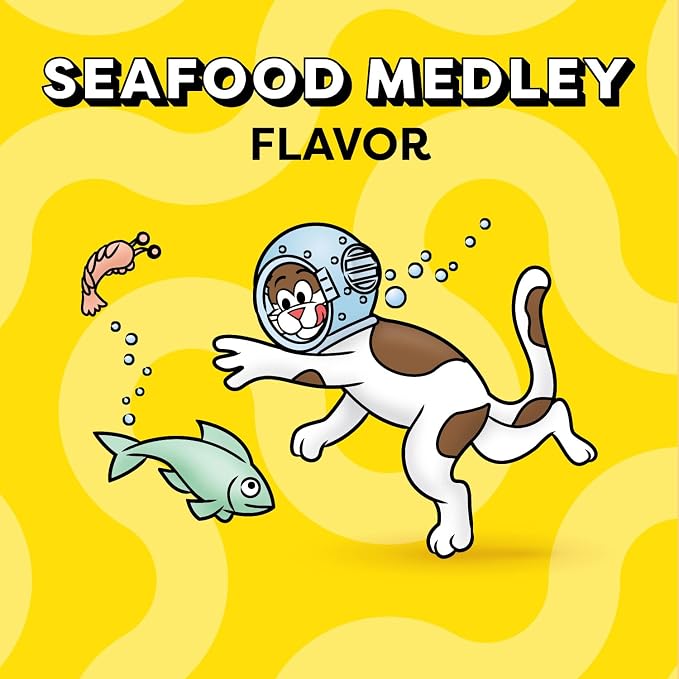 Temptations Cat Treats, Classic Crunchy and Soft Cat Treats, Seafood Medley Flavor, 3 oz. Pouch (Pack of 12)