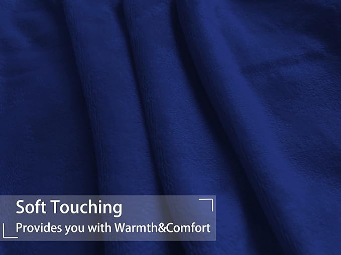 iMaylex Soft Puppy Flannel Fleece Blanket for Pet Dog Cat, Plush Microfiber, Cozy and Lightweight, Navy Blue, Pet, 19 x 27 inch (50 x 70 cm)