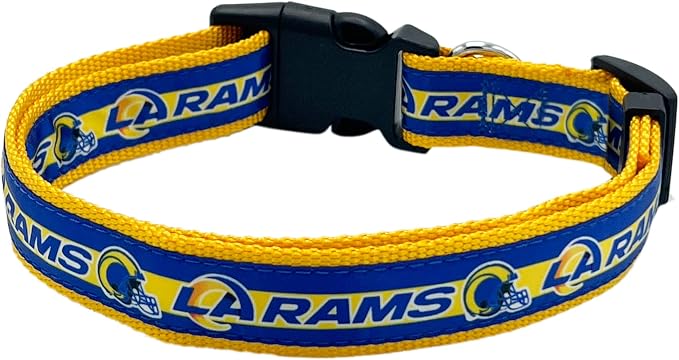 Pets First NFL Los Angeles Rams Licensed PET COLLAR, Medium - Heavy-Duty, Strong, and Durable Dog Collar. Available in 31 Football Teams and 4 Sizes