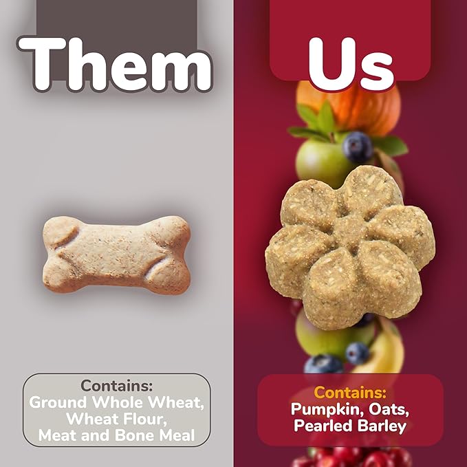 Fruitables Baked Dog Treats, Healthy Pumpkin Snacks for Dogs, Low Calorie & Delicious, No Wheat, Corn or Soy, Puppy Training Treats, Made in the USA, Pumpkin and Cranberry Flavor, 7oz (Pack of 2)