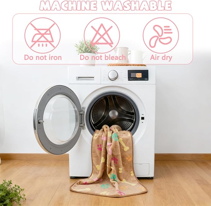 YUEPET Waterproof Dog Blankets, 2 Pack Washable Dog Blankets for Bed Couch Sofa Protector Fleece Flannel Puppy Blanket Soft Plush Reversible Throw Blanket for Medium Dogs Cats 30"×20"(Pink+Brown)