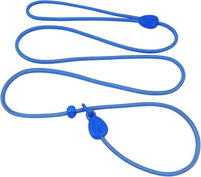 D Blue 6FT Slip Lead - Heavy Duty No Pull Dog Training Leash, Comfortable Rope Leash for Small to Medium Dogs