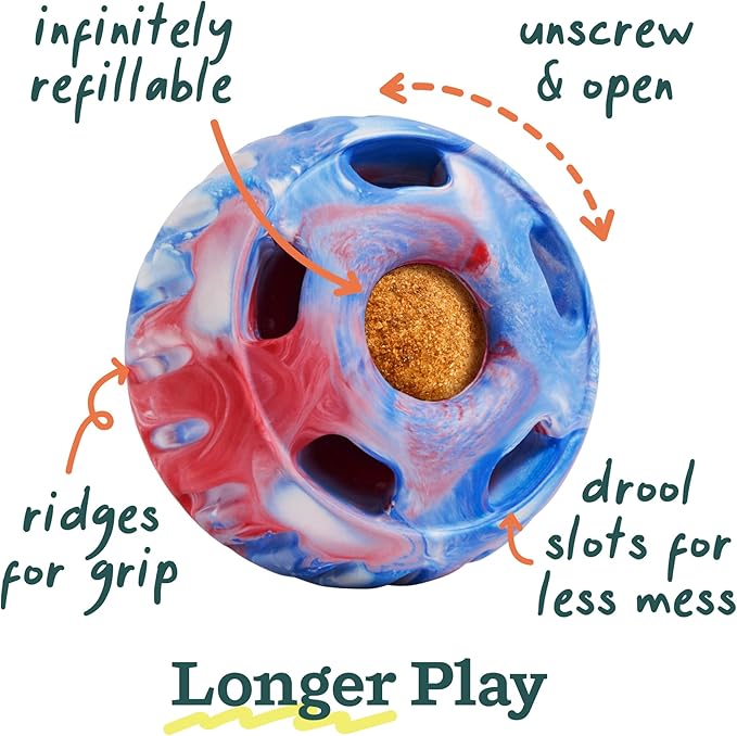 WOOF Pupsicle - Long-Lasting Interactive Dog Ball Toy to Keep Your Pup Busy and Distracted - Safe for Dogs - Low-Mess Design - Dog Toys for Small Dogs 10-25 lbs - July 4th Edition