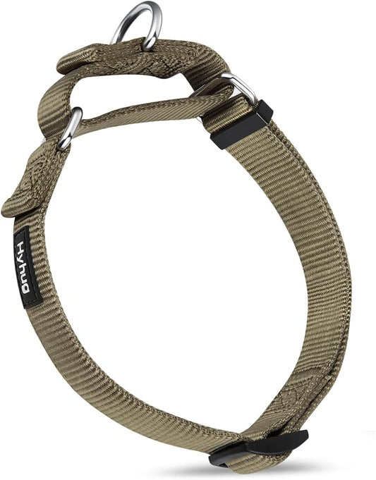Hyhug Martingale Dog Collar Medium Green |Escape - Proof Heavy Duty Nylon Durable No Slip, Ideal for Training & Daily Walks