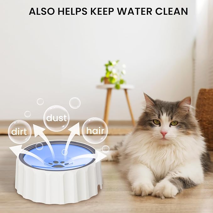 Dog Small Animals Water Bowl No Spill 70oz/2L Large Capacity Dispenser Non Slip No Splash Small Animals Bowl Pet Slow Feeder No Drip Dog Water Bowl on Vehicle for Dogs and Cats - Purple