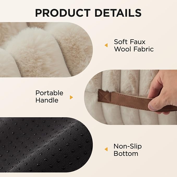 Joydeco Cat Couch for Pets, 30 inch Plush Pet Sofa, Cat Bed for Indoor Cats with Removable Washable Cover, Supportive Pet Sofa, Cream