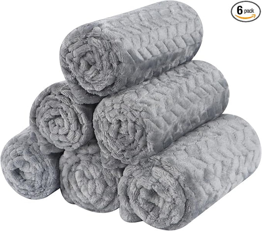 BVAGSS 6 Pack Small Dog Blanket, Super Soft Warm Pet Cover Blankets, Wheat Ears Print Puppy Fleece Flannel Blanket for Small Medium Dogs and Cats MW003