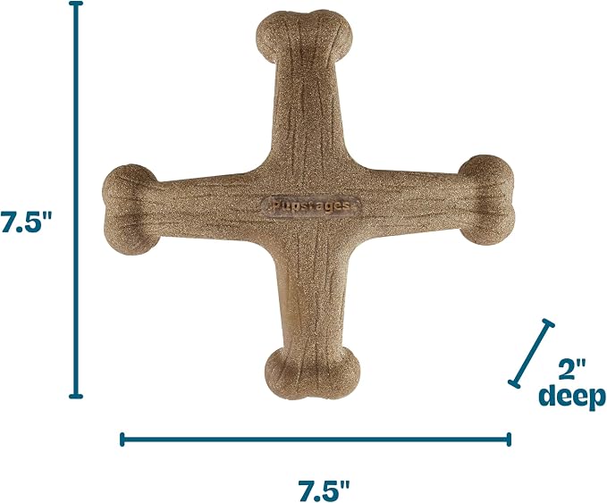 Dogwood Jack Dog Chew Toy – Real-Wood Blend, Bacon Scented, 4 Chewable Ends, Moderate Chewers, Large, 7.5" x 2"