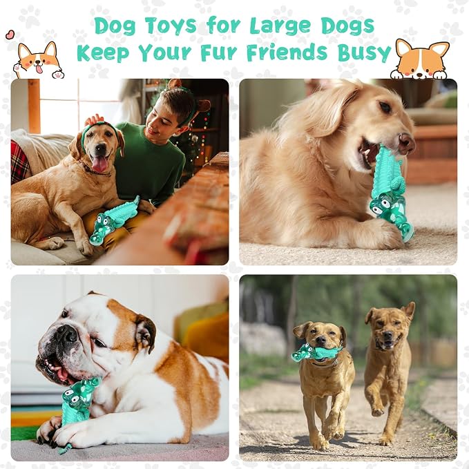 Fuufome Large Dog Chew Toys for Aggressive Chewers： Almost Indestructible Dog Toy to Keep Them Busy & Reduce Boredom-Gift Toys for Small Medium, Large Breed