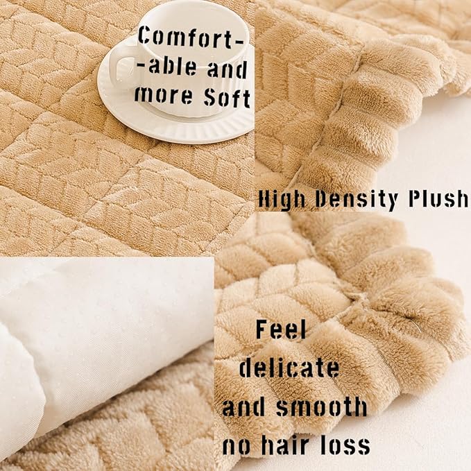 Mitid Sofa Cover Fuzzy Couch Cover for Pet, Couch Covers for Dogs Washable Non-Slip Sofa Slipcover Cushion Protector Pets Friendly Mat