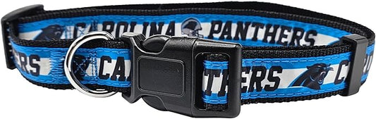 Pets First NFL Carolina Panthers Licensed PET COLLAR, Large - Heavy-Duty, Strong, and Durable Dog Collar. Available in 31 Football Teams and 4 Sizes
