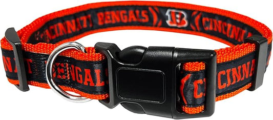 Pets First NFL Cincinnati Bengals Licensed PET COLLAR, Small - Heavy-Duty, Strong, and Durable Dog Collar. Available in 31 Football Teams and 4 Sizes