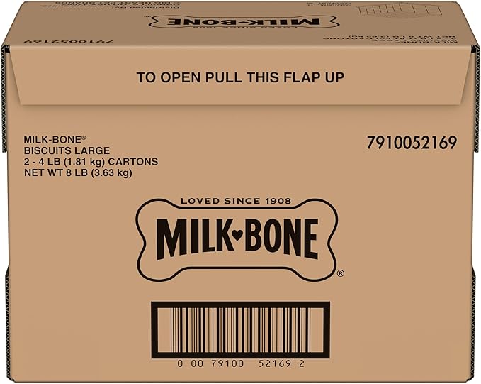 Milk-Bone Original Dog Treats Biscuits for Large Dogs, 4 Pound (Pack of 2)