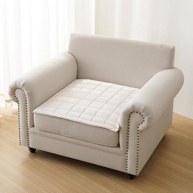 Couch Covers for Dogs Washable, Non Slip Couch Covers for Loveseat Sofa Pet Friendly, Soft Fuzzy Sofa Covers for Pet, Dog Couch Cover Furniture Protector(1PC,Beige White,27.6"x27.6")