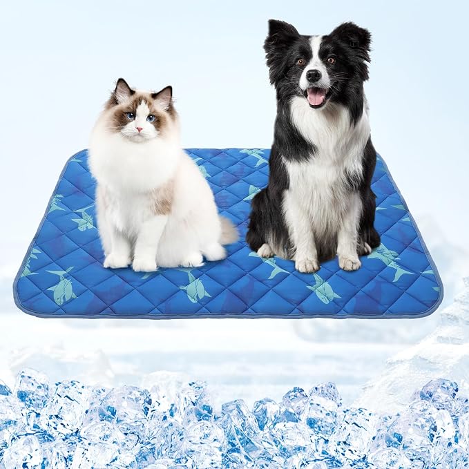 Homimp Dog Cooling Mat,27.5" x 38.5" Thicken Self-Cooling Mat for Dog Large,Internal Waterproof& Endothermic,Washable Pet Ice Cool Pad Blanket,Pet Sleeping Pad for Indoor Outdoor in Summer, Non-Toxic