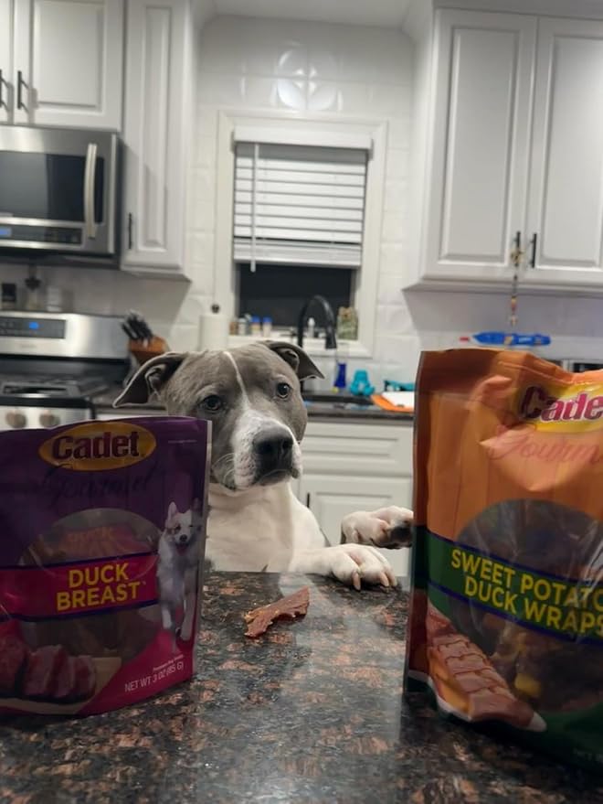 Cadet Gourmet Sweet Potato & Duck Dog Treats Wraps - Healthy & Natural Sweet Potato & Duck Dog Training Treats for Small & Large Breeds - Inspected & Tested in USA (28 oz.)