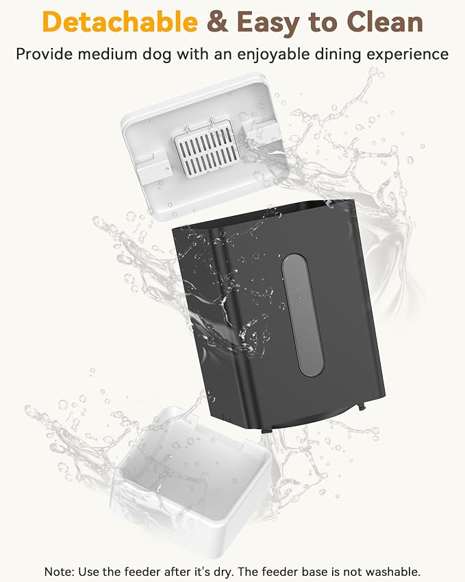 Large Breed Automatic Dog Feeder with 1080P HD Camera: 12L/50 Cups 20-Day Food Capacity for Busy Pet Owners - Anti-Clog Wide Outlet for Large Kibble