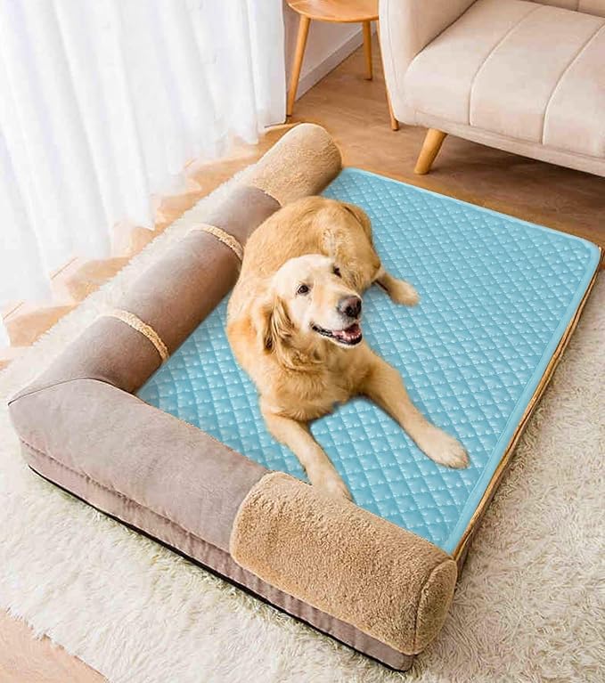 SOMOYA Dog Cooling Mat (Q-Max>0.45) Dog Bed Mats Blanket Cool Pad for Dog,Washable Ice Silk Sleep Mat Pad Breathable for Large Dogs Cats Large