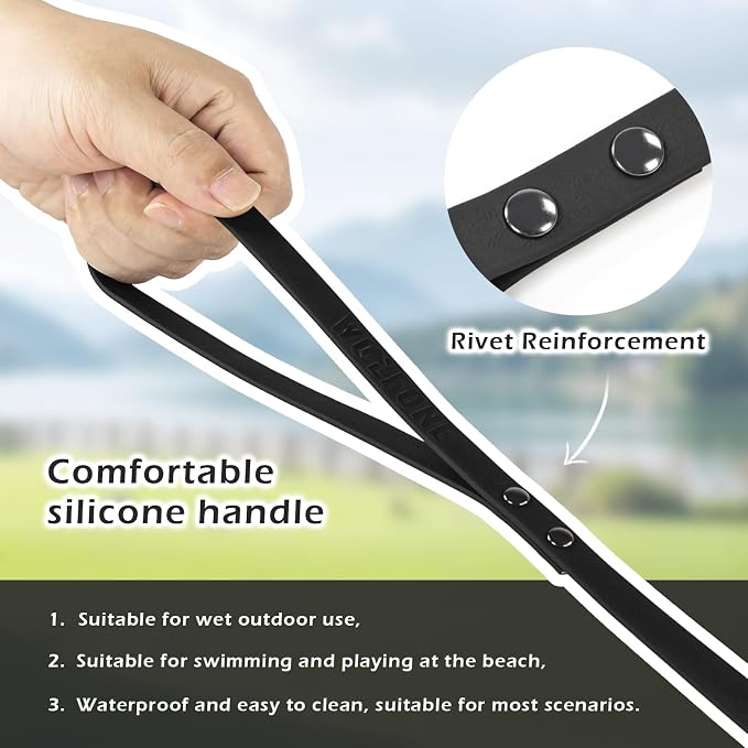 WOLFONE Waterproof PVC Dog Leash, Long Training Lead 50FT, Heavy Duty Tangle-Free Nylon Core, Easy Clean Rubber Coated Leash for Small Medium Large Dogs, Outdoor Training