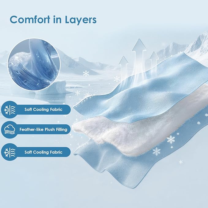 EHEYCIGA Premium Cooling Blankets for Dogs - Q-MAX>0.53, Dog Cooling Blanket Summer, Soft Dog Cooling Mat for Hot Weather, Washable Cat Pet Cooling Blanket, Blue, 40x50